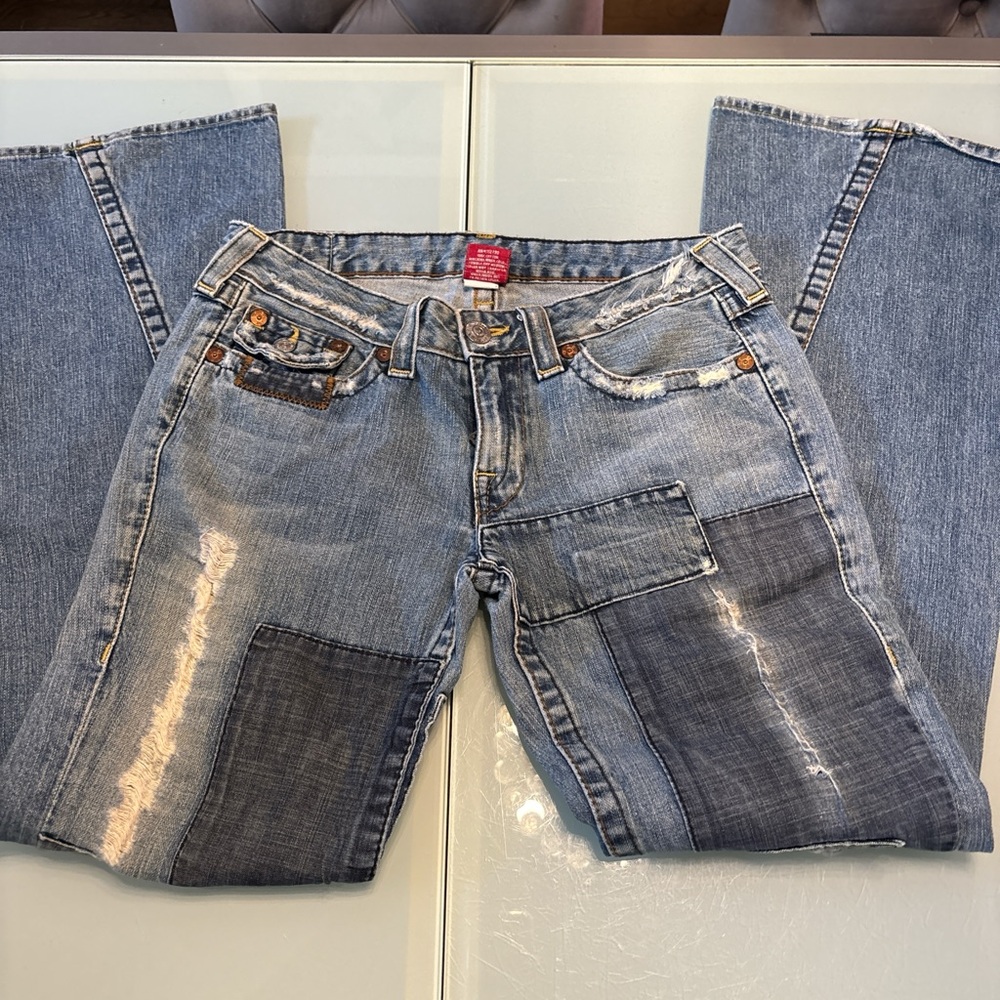True Religion 30 Women's Blue Distressed Jeans